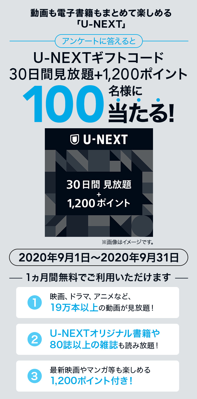 簡単応募キャンペーン U Nextギフトコード 30日間見放題 1 0ポイント Sompo Park