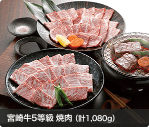 宮崎牛5等級 焼肉 （計1,080g）