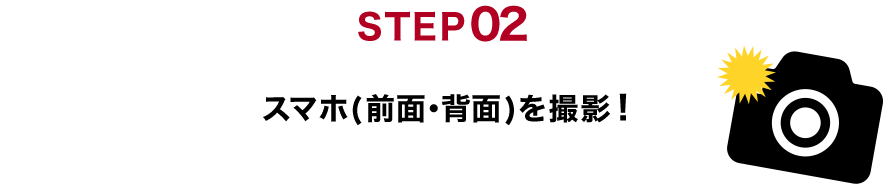 STEP02 スマホ(全面・背面)を撮影！